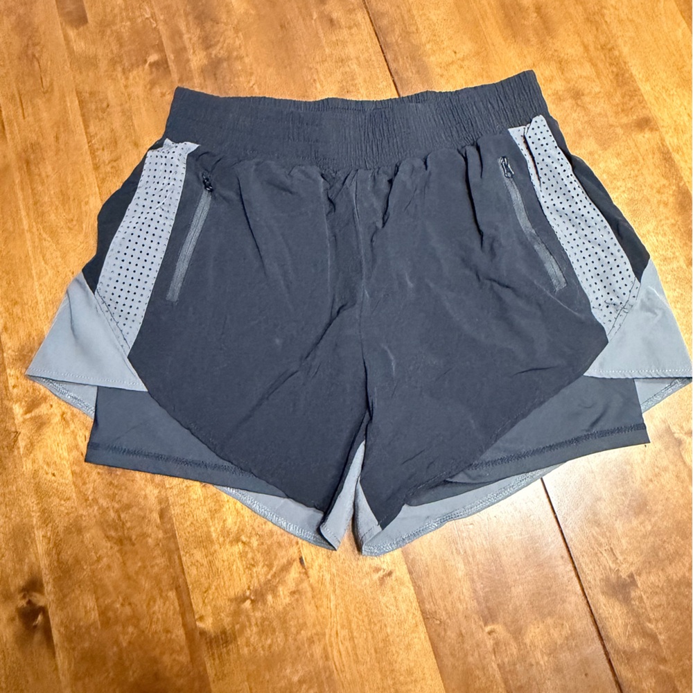 Women's Athletic Shorts - Black and Gray